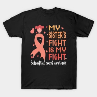 My sister's fight is my fight..endometrial cancer awareness gift T-Shirt